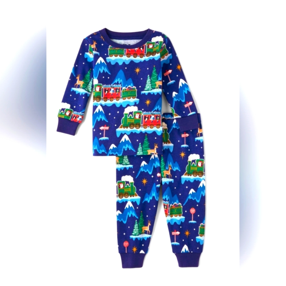 Christmas Train Pajamas 3T